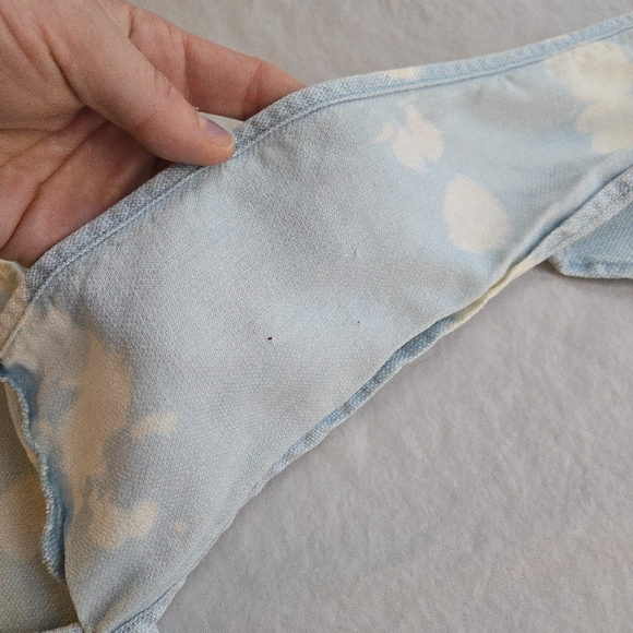 Anthropologie Cloth & Stone Tie-Dye Swing Mini Dress Cloud Blue & White - Picture 13 of 13